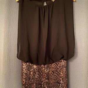 Cocktail sequins black & gold dress